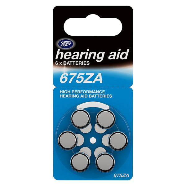 Size 675 Zinc Air Hearing Aid Batteries - 6 Pack