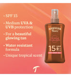 Hawaiian Tropic sunscreen dry oil SPF 15 200ml, UK version