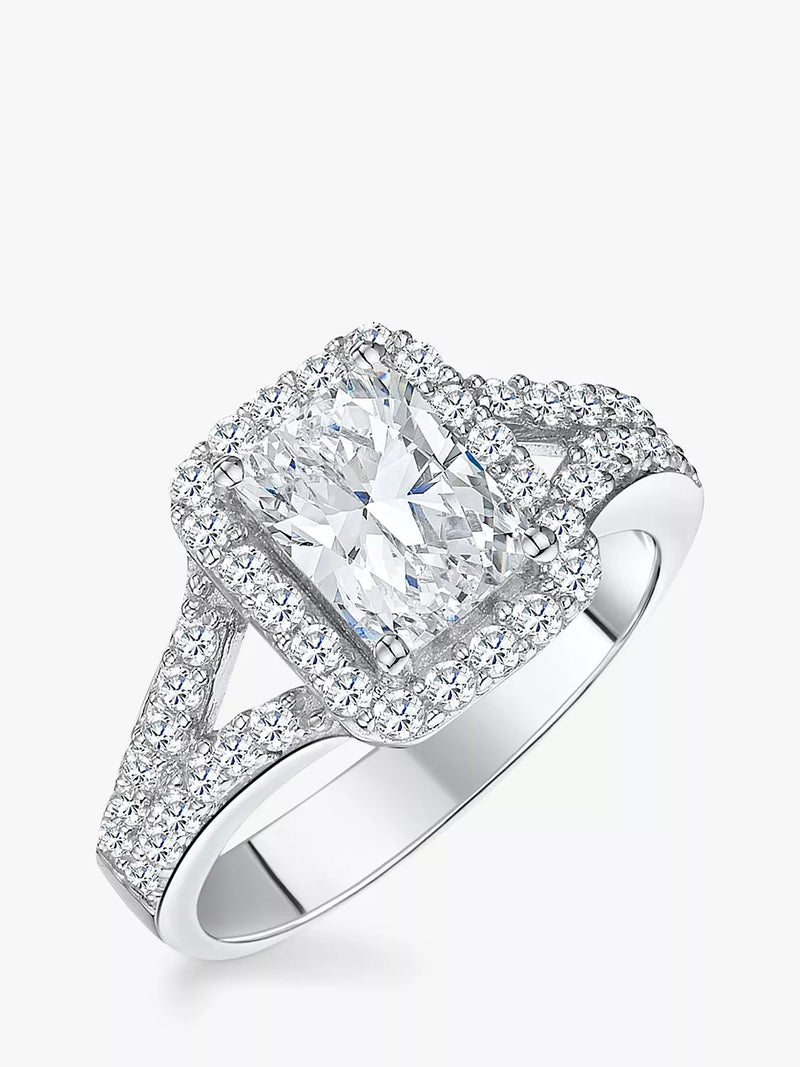 Jools by Jenny Brown Zirkonia-Smaragd-Halo-Ring, UK-Version