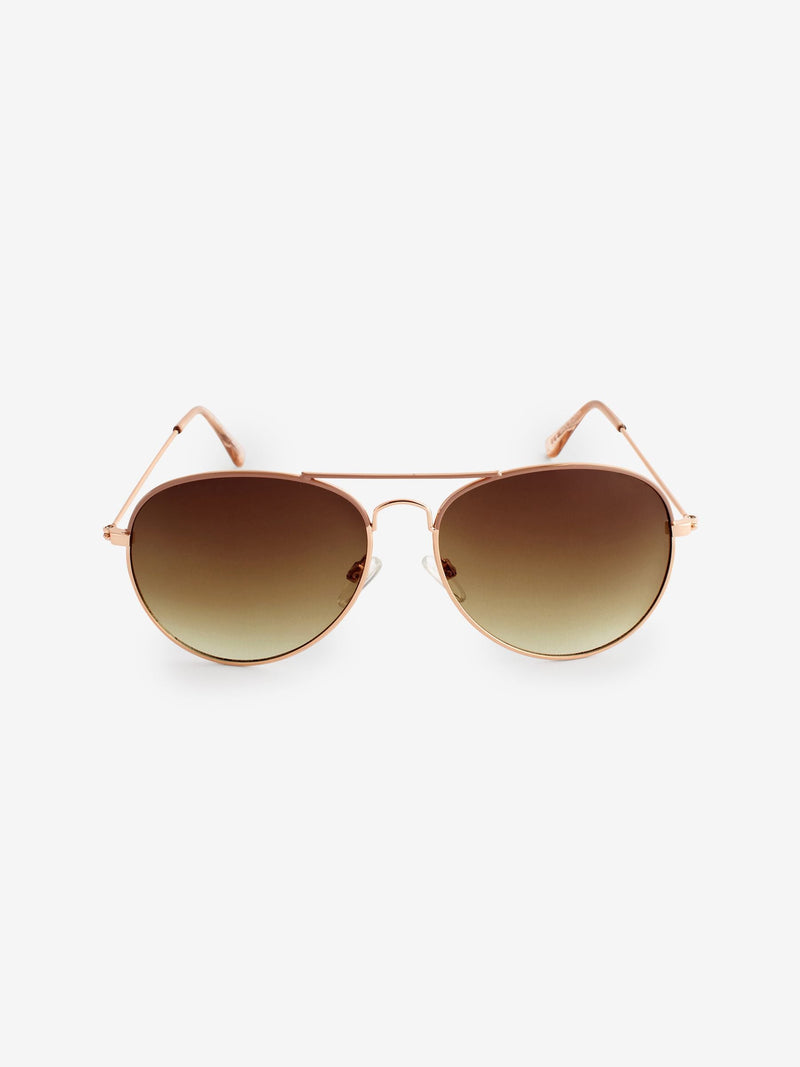 Rose gold classic aviator style sunglasses (British brand)