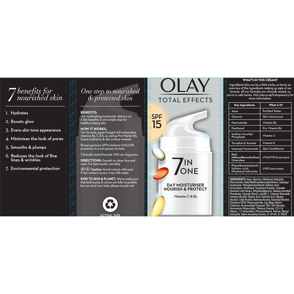 Olay Total Effects Age Moisturiser, 2 x 50ml