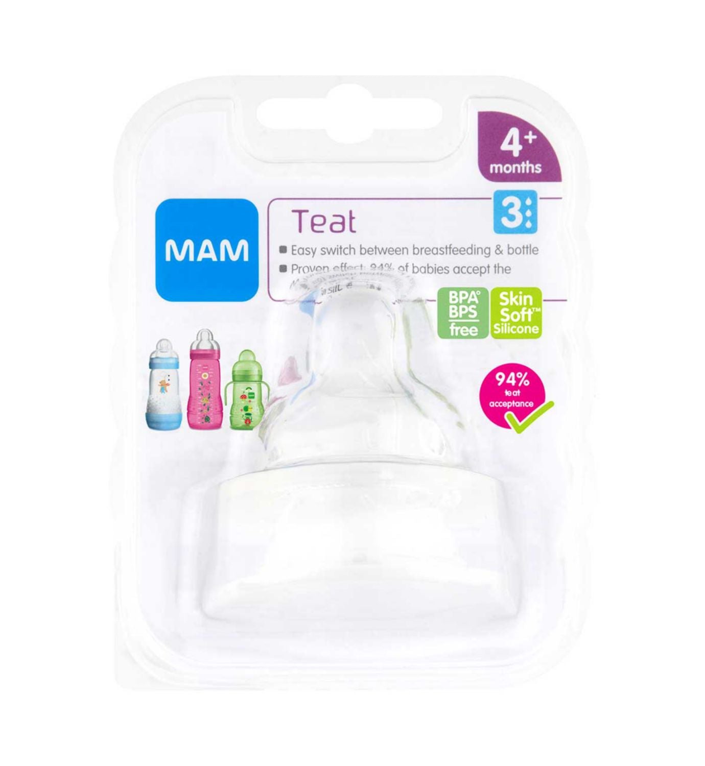 MAM fast flow size 3 teats 2-pack (British brand)