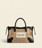 Balenciaga Small Raffia-Lambskin Le City handbag, UK version