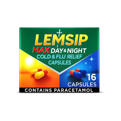 Boots Lemsip Max Day & Night Cold & Flu Relief Capsules 16 Capsules- Buy online at McGrocer
