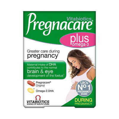 Boots Vitabiotics Pregnacare Plus Omega-3 Pregnancy Multivitamin and Omega-3 Supplement - 56 Tablets- Buy online at McGrocer