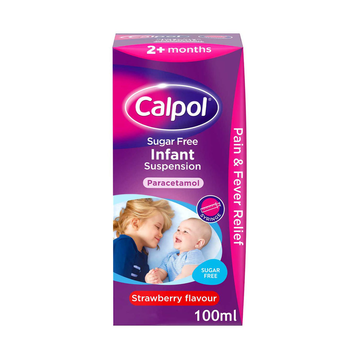 Calpol Infant paracetamol oral suspension strawberry flavour 100ml - British product