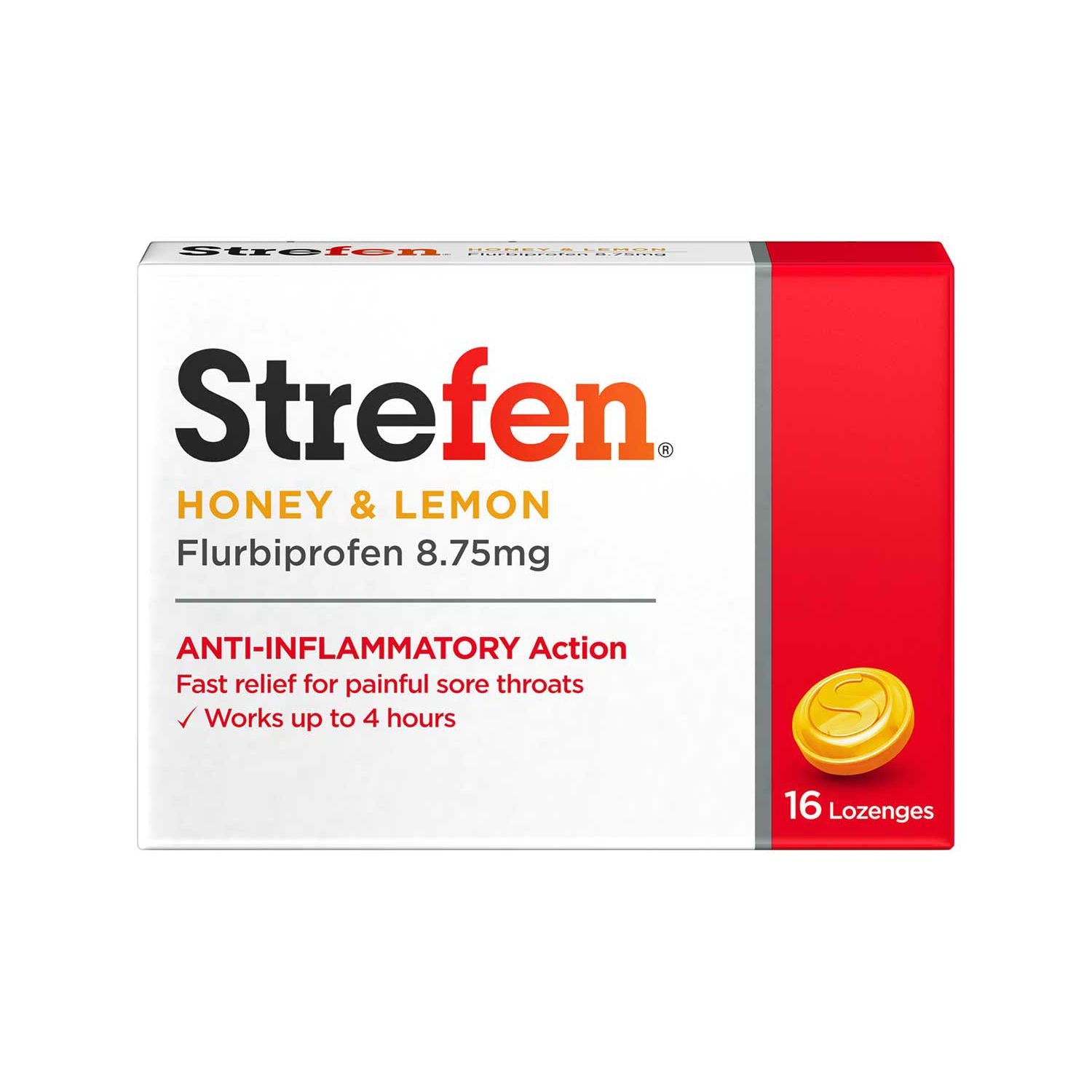 Strefen Honey and Lemon lozenges 16 count, UK version