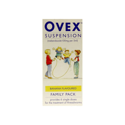 Boots Ovex Banana Flavoured Suspension Threadworm Treatment 30ml Family Pack- Buy online at McGrocer