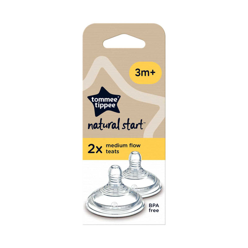 Tommee Tippee Natural Start teats medium flow pack of 2, UK version