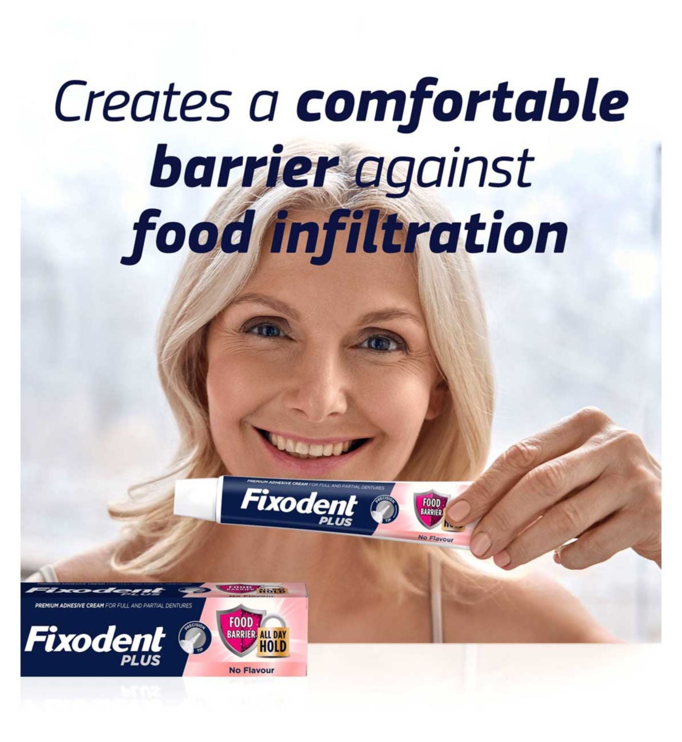 Fixodent Plus Food Barrier denture adhesive 40g, UK version