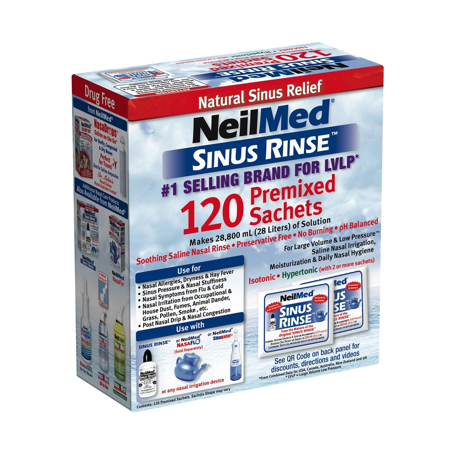 NeilMed sinus rinse 120 sachets (British brand)