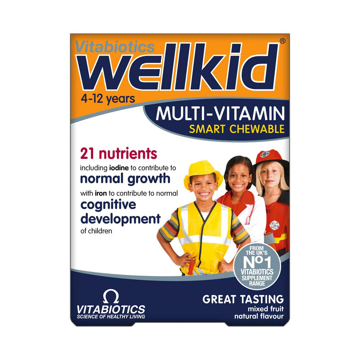 Vitabiotics WellKid multivitamin chewable 30 tablets, imported from the UK