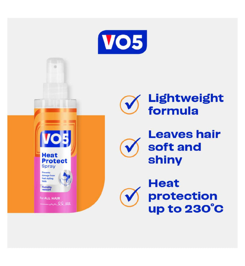 VO5 heat protect spray with heat activated complex 200ml, UK version