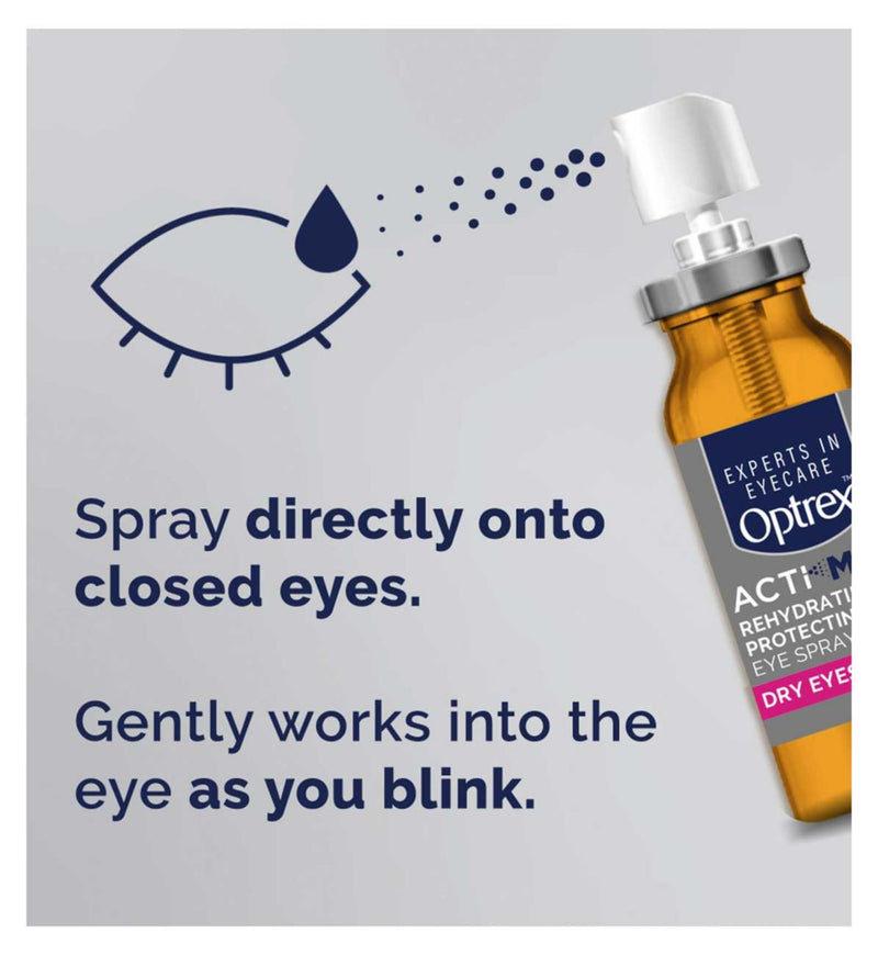 Optrex ActiMist rehydrating eye spray 10ml, imported from the UK
