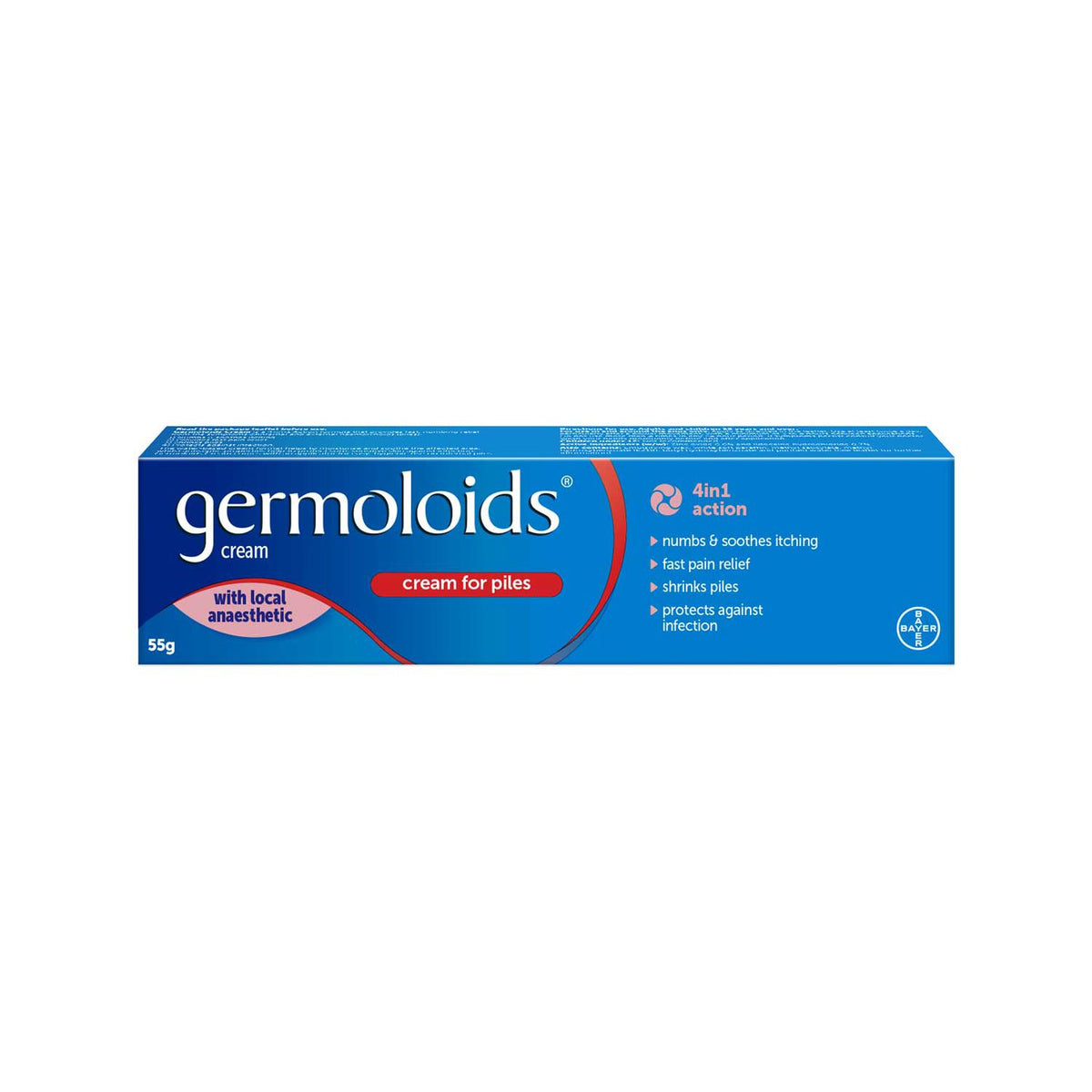 Germoloids Haemorrhoid Relief Cream Tube 55g, UK version
