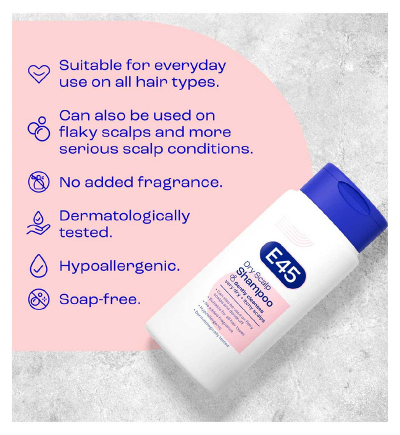 E45 Anti-Dandruff Shampoo 200ml, imported from the UK