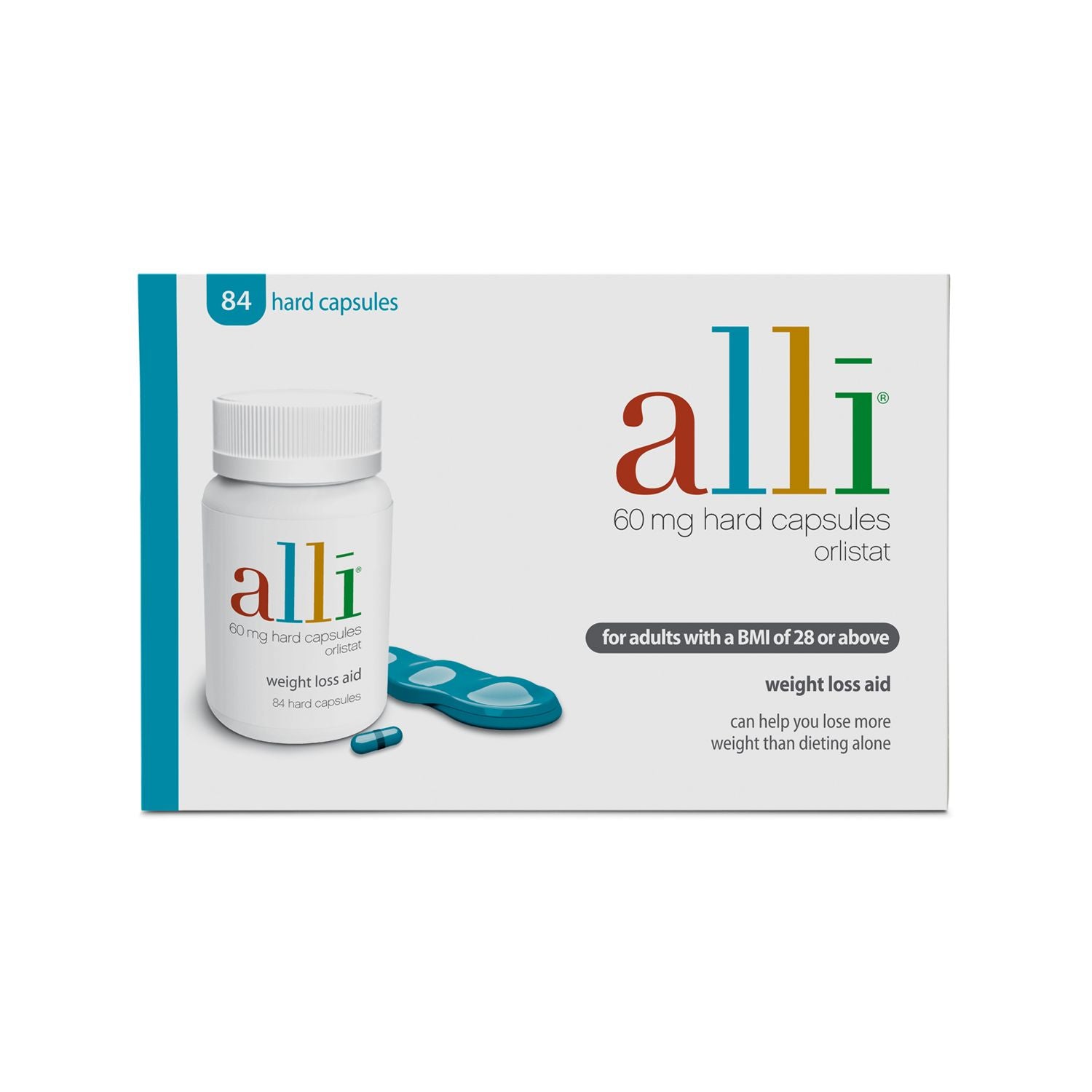 Alli weight loss capsules orlistat 60mg 84s, UK version
