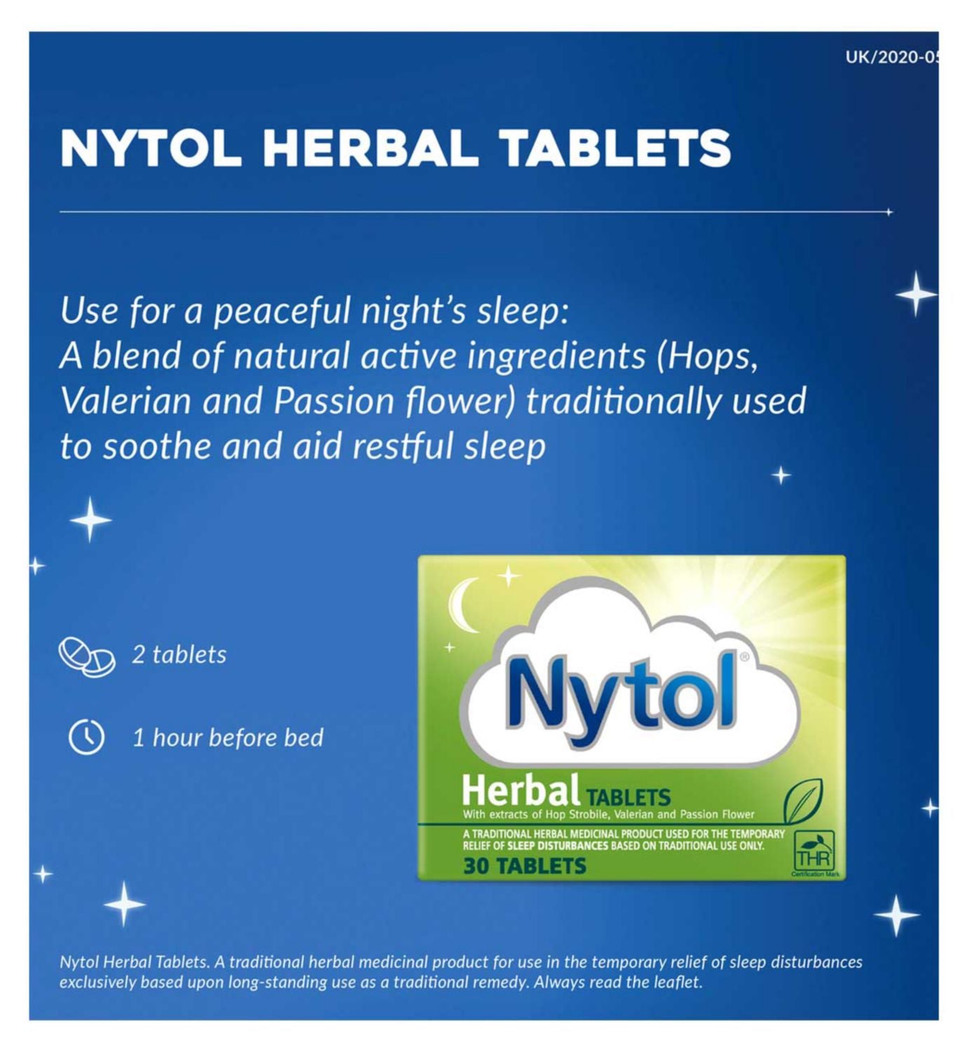 Nytol Herbal Tablets 30 tablets for sleep support (British brand)