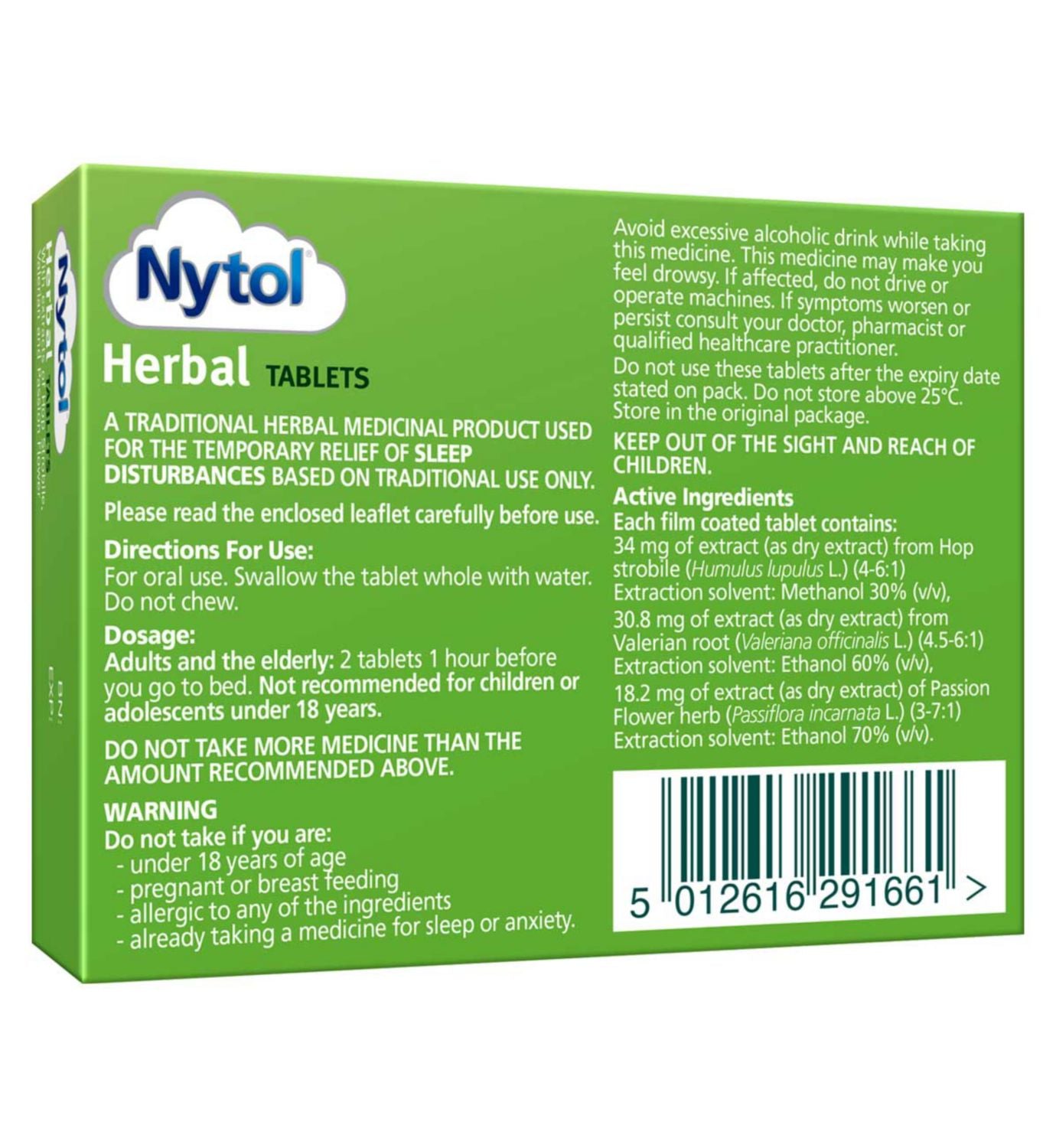 Nytol Herbal Tablets 30 tablets for sleep support (British brand)