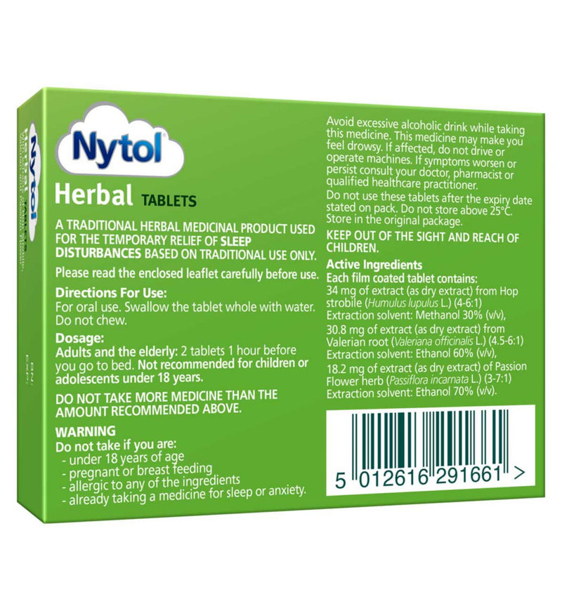 Nytol Herbal Tablets 30 tablets for sleep support (British brand)