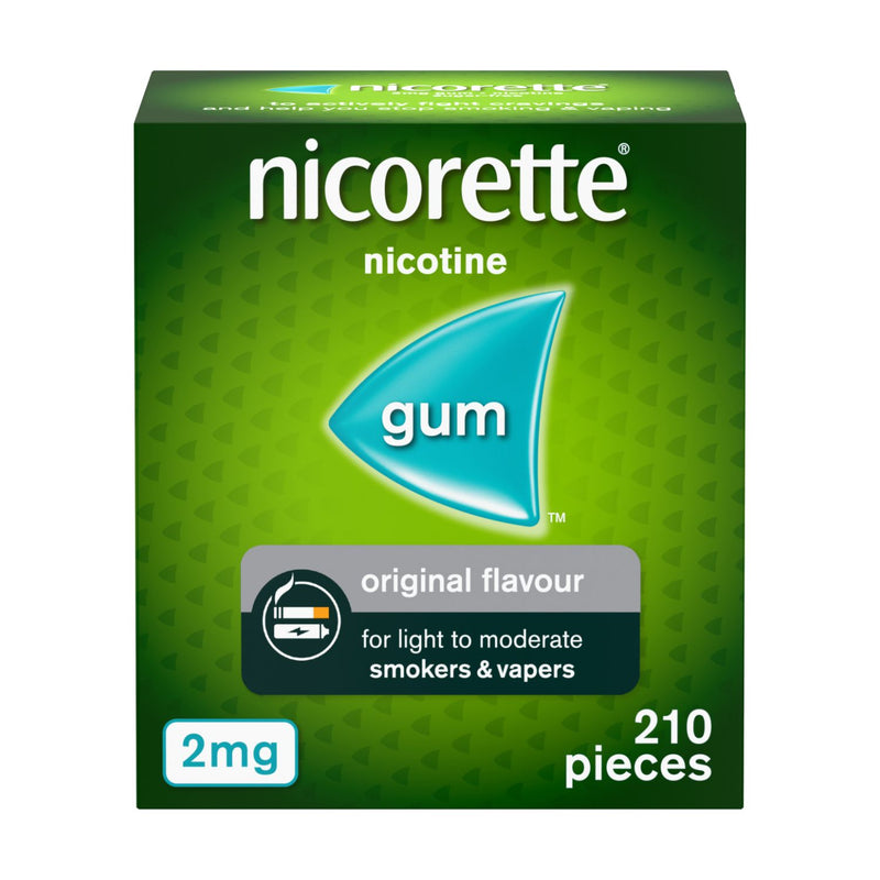 Nicorette nicotine gum 2mg 210 pieces - British product