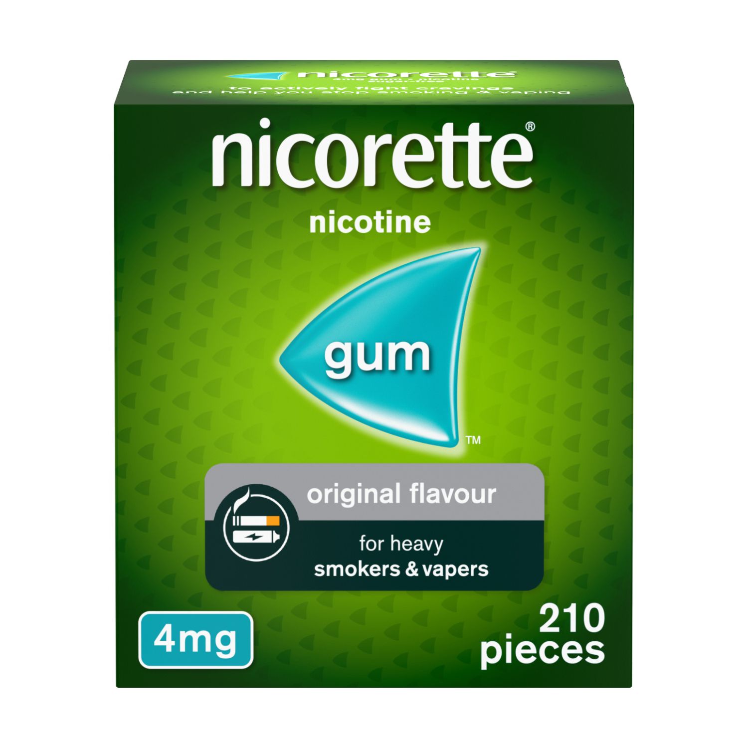 Nicorette stop smoking gum 4mg 210 pieces - British product