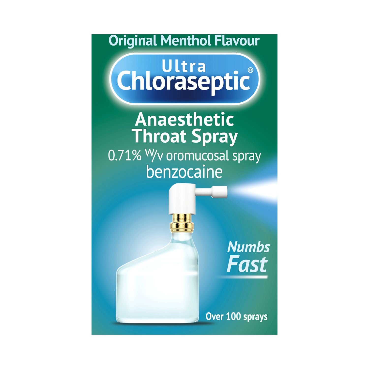 Ultra Chloraseptic bedøvende halsspray 15ml (britisk merke)