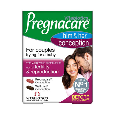 Boots Vitabiotics Pregnacare Him and Her Conception 60 Tablets- Buy online at McGrocer