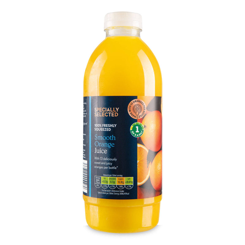 Smooth orange juice 100% freshly squeezed (British brand)