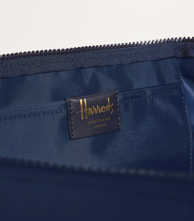 Harrods medium nylon tote bag with leather trims - British product
