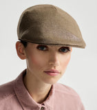Brunello Cucinelli linen chevron flat cap (British brand)