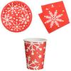 Sainsburys Home Red Snowflake Papier-Geschirr-Set 35 Teile