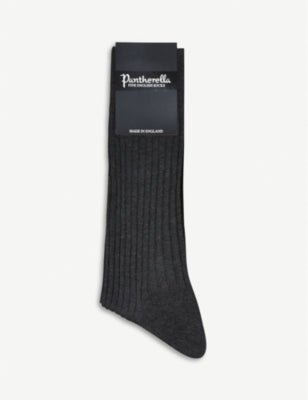 Pantherella short ribbed cotton socks (British brand)