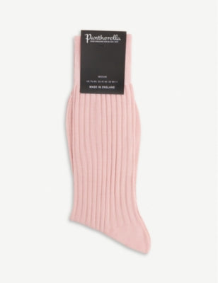 Pantherella ribbed cotton-blend socks, imported from the UK