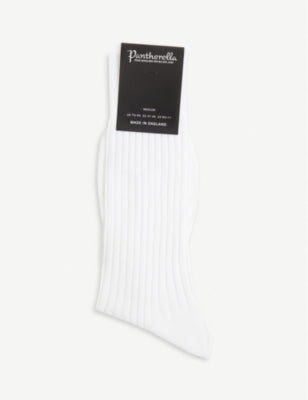 Pantherella ribbed cotton-blend socks, imported from the UK