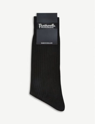 Pantherella short ribbed silk socks (British brand)