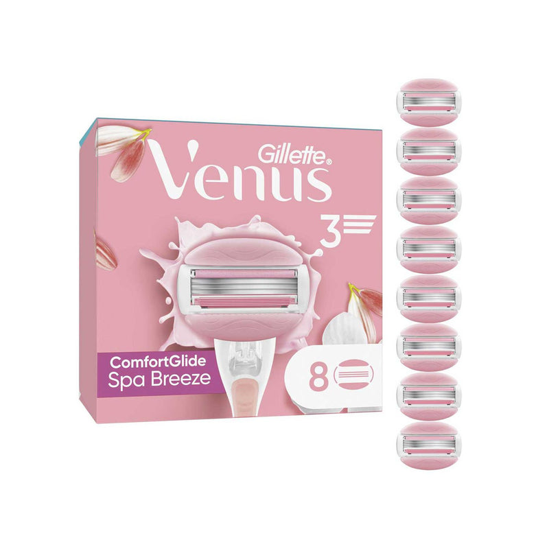 Gillette Venus ComfortGlide Spa Breeze razor refills 8 count (British brand)