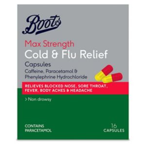 Boots Cold and Flu Capsules Max Strength 16 - British product