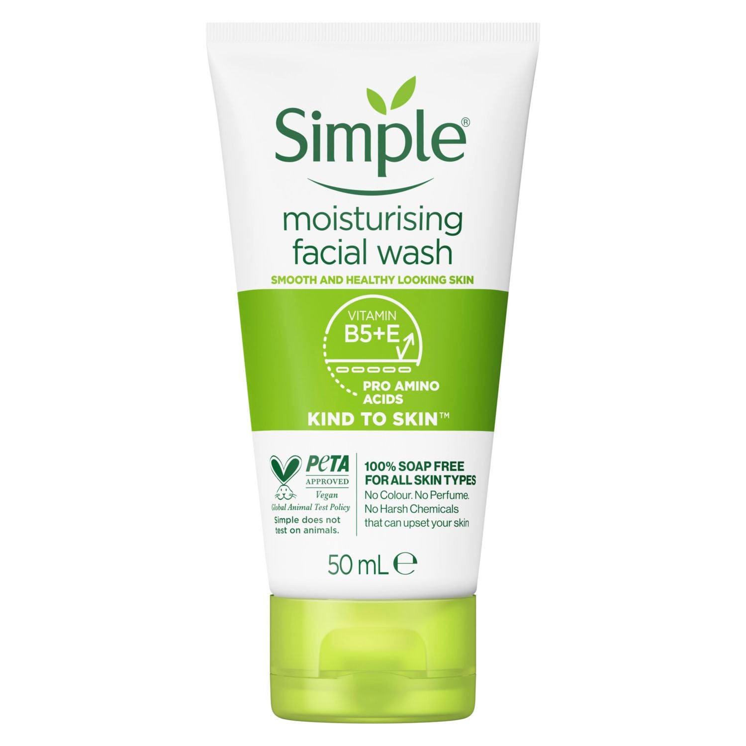 Simple Moisturising Facial Wash 50ml, UK version