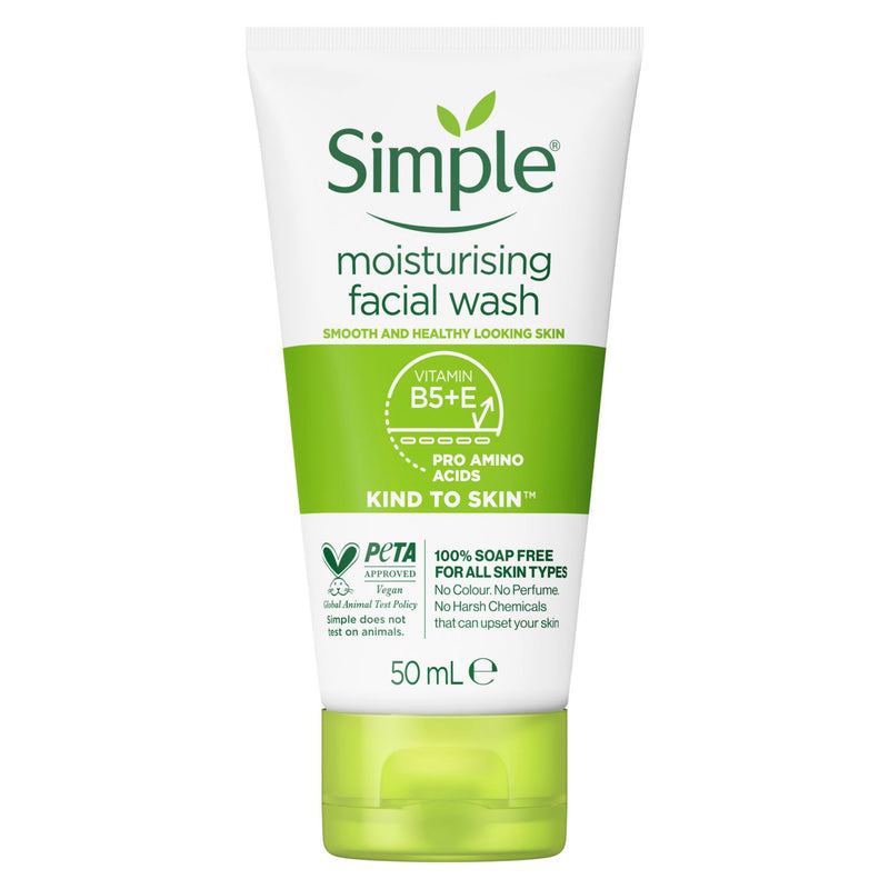 Simple Moisturising Facial Wash 50ml, UK version