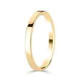 Flat court wedding ring 18ct yellow gold 2.0mm width, UK version