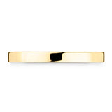 Flat court wedding ring 18ct yellow gold 2.0mm width, UK version
