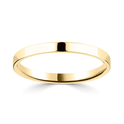 Costco UK Costco 2.0mm Classic Flat Court Wedding Ring 18ct Yellow Gold- Buy online at McGrocer