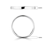 Classic flat court wedding ring 18ct white gold 2.0mm - British product