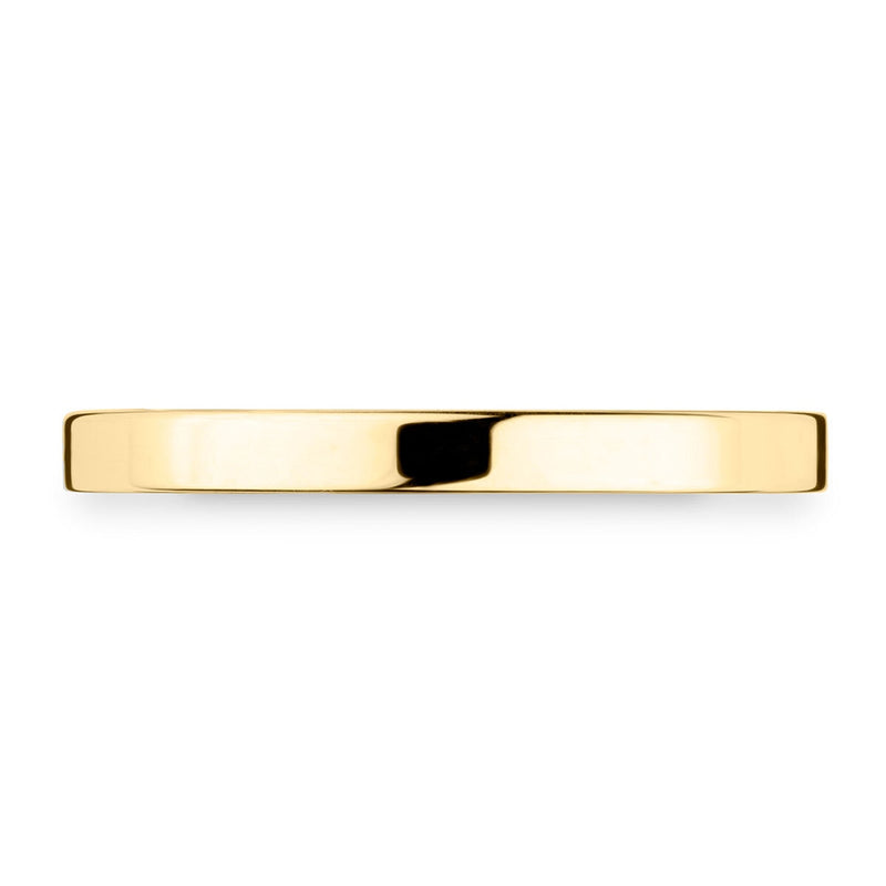 Flat court wedding ring 18ct yellow gold 2.0mm width, UK version