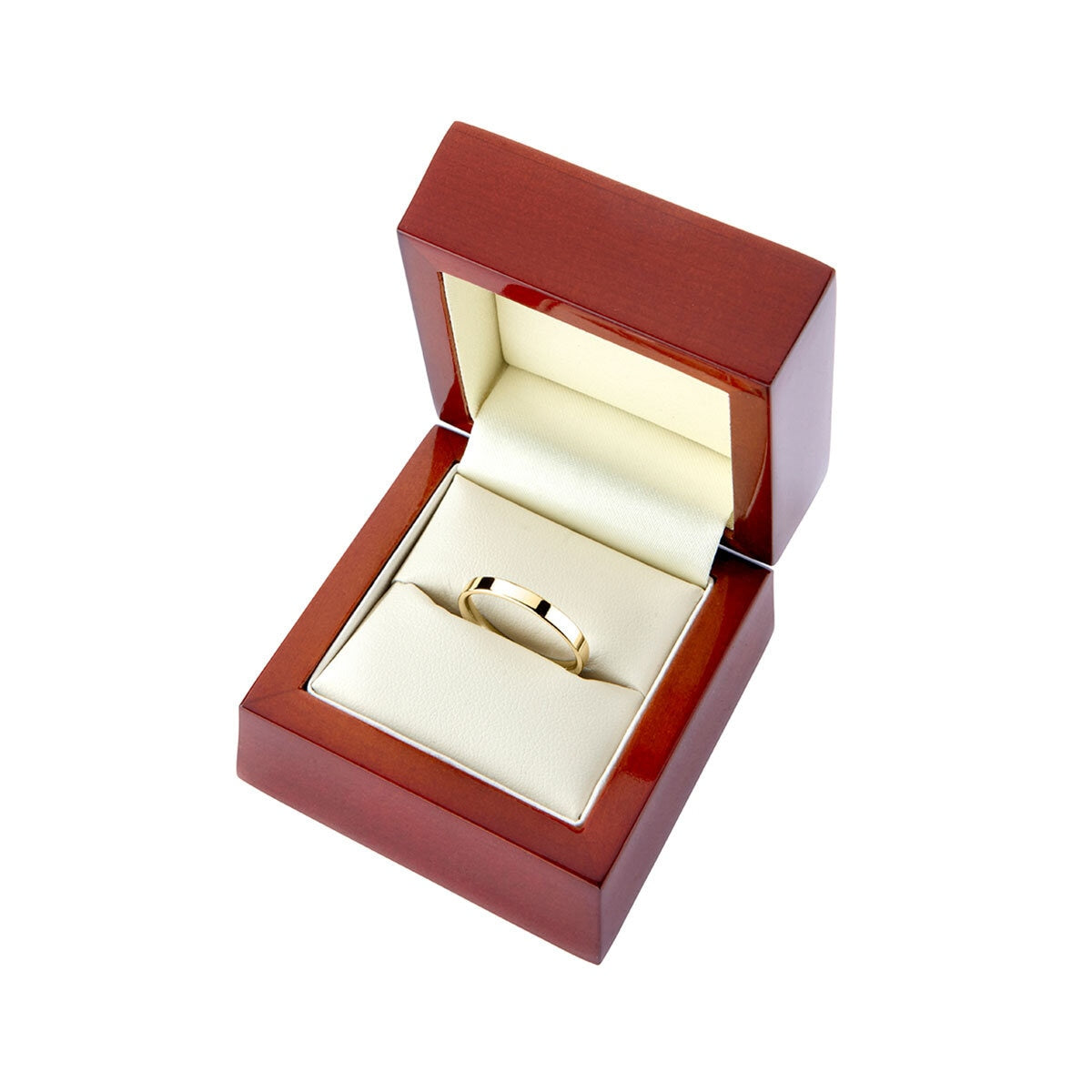 Flat court wedding ring 18ct yellow gold 2.0mm width, UK version
