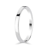 Classic flat court wedding ring 18ct white gold 2.0mm - British product