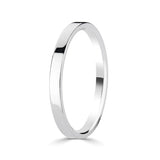 Platinum flat court wedding ring 2mm width - British product