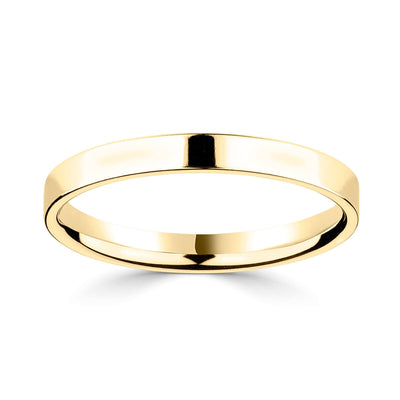 Costco UK Classic Flat Court Wedding Ring 18ct Yellow Gold 2.5mm- Buy online at McGrocer