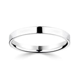 Classic flat court wedding ring 18ct white gold 2.5mm (British brand)